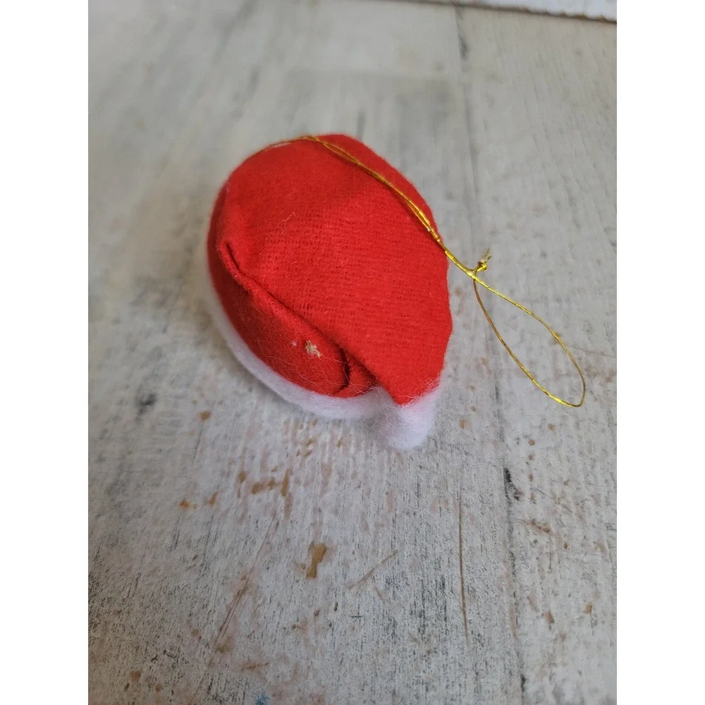 Mini vintage paper mache Santa Claus face unique ornament Xmas home decor